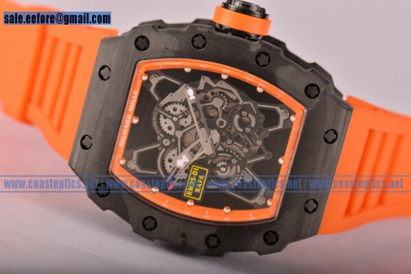 Richard Mille RM35-01 1:1 Replica Watch Carbon Fiber Orange Rubber Strap (GF) - Click Image to Close